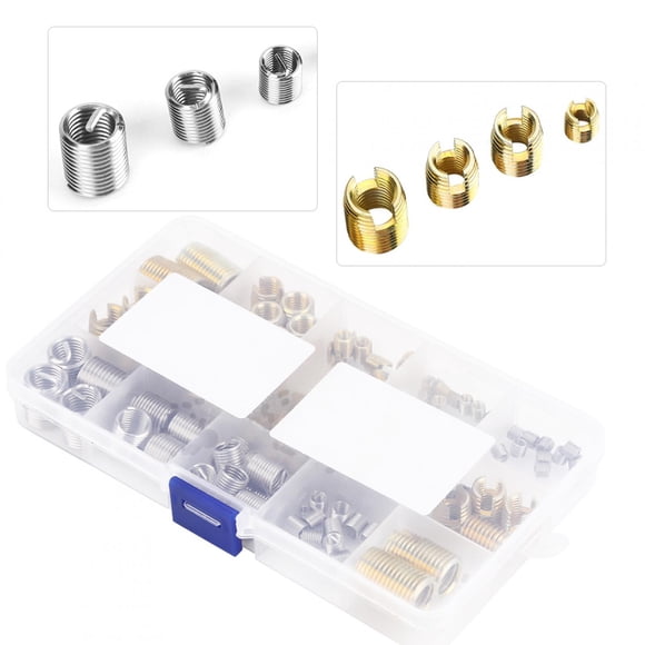 116Pcs Wire Thread Insert Easy To Install Self Tapping Thread Insert , Thread Slotted Insert, For Soft Woods For Thread Repair Furniture