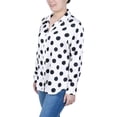 thumbnail image 2 of Petite Long Sleeve Dotted Satin Blouse, 2 of 3