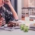 thumbnail image 3 of Serene Spaces Living Set of 4 Green Ribbed Glass Tealight Holders, Perfect for Weddings and Home Décor, Measures 2.25" Tall and 2" Diameter, 3 of 6