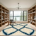 thumbnail image 2 of ODIKA 5'x7' Machine Washable Non-Slip Area Rug, Modern Interlocking Tiger Mark with Subtle Shadowed Layers High Traffic Rug, Beige, 908922, 2 of 7