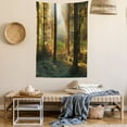 thumbnail image 2 of Farm House Decor Wall Hanging Tapestry, Sunset View of Dark Pine Forest in Autumn Foggy Scene with Sunbeams Trunks Shadow, Bedroom Living Room Dorm Accessories, 60 X 80 Inches, by Ambesonne, 2 of 5