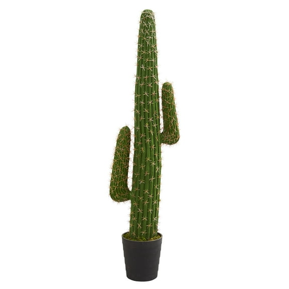 Nearly Natural 4.5' Plastic Cactus Artificial Plant, Green