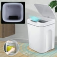 thumbnail image 2 of Dwellnix Automatic Trash Can with Infrared and Vibration Sensors, Touchless Sensor Trash Bin, Hands-Free Operation for Smart Home, 23x22x35cm Size, 4.23gal Capacity, White ABS Material, Kitchen and, 2 of 7