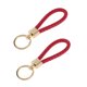 thumbnail image 1 of Llavero para Automóvil Unique Bargains Llavero Universal con Anillo para Llaves de Fob para Casa Cuero Aleación de Zinc Tono Dorado Rojo 2 Pcs, 1 of 6