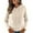 96#Beige, variant on Women's Hooded Cardigan Sweater Long Sleeve Button Front Knit Casual Open Front Cardigans with Drawstring Green S