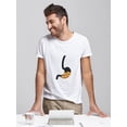 thumbnail image 2 of Funny Burger Stomach Food Graphic Men White T-Shirt, Male Large, 2 of 4