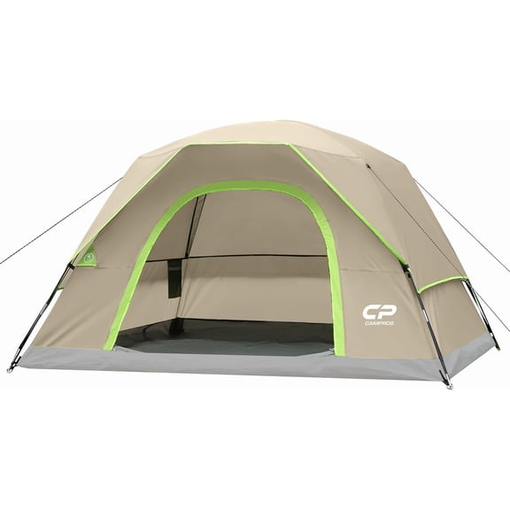 2-4 Person Waterproof Windproof Double Layer Dome Camping Tent with Large Mesh Windows and Wide Door