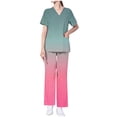 thumbnail image 2 of Ndbuld Scrub Set for Women Women's Short Sleeved Solid Color Pocket Protective Suit Set Short Sleeved V-neck Top/shirt Set on Clearance,S, 2 of 6