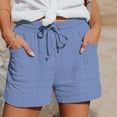 thumbnail image 2 of TrendOFT Womens Sweat Shorts Summer Fashion Spring Striped Drawstring Side Pockets Lounge Shorts Womens Athletic Shorts Blue S, 2 of 9