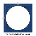 thumbnail image 2 of Brooke Blue Suede Picture Frame Mat for 31x31 Frames - Circle Opening for 26x26 Photos - 1 Mat, 2 of 7