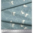 thumbnail image 3 of Soimoi Blue Viscose Chiffon Fabric Snow Flake & Ice Skates Travel Print Fabric by Yard 42 Inch Wide, 3 of 3