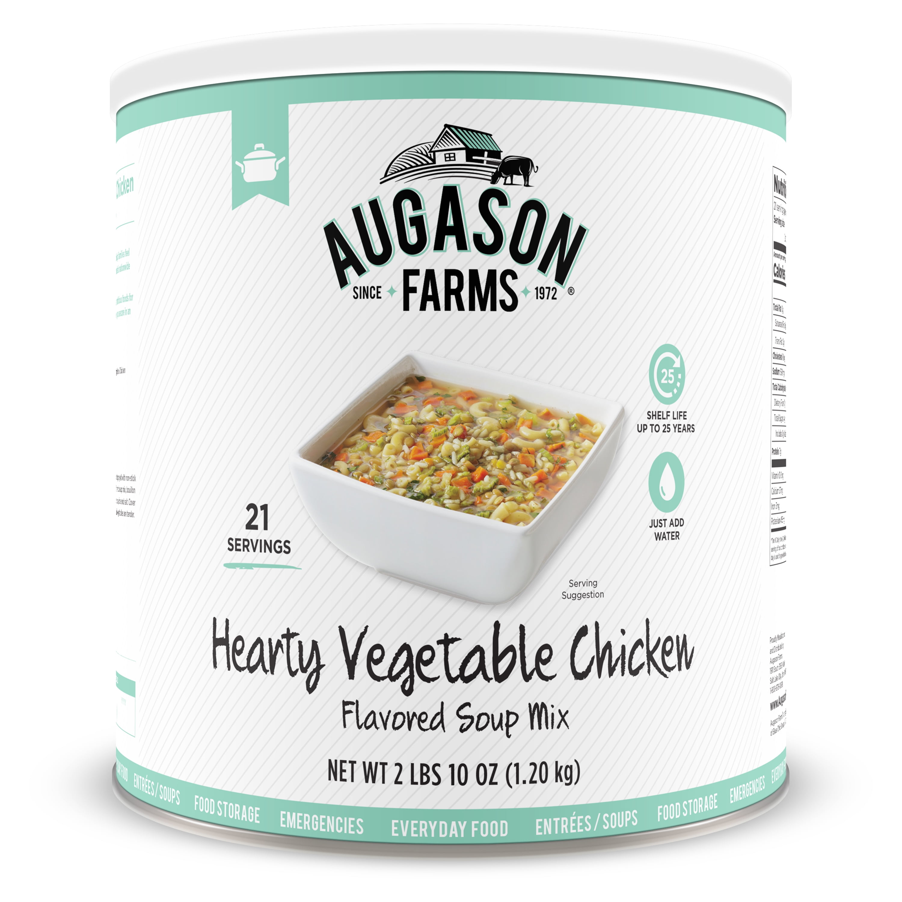 Augason Farms Hearty Vegetable Chicken Flavored Soup Mix 2 lb 12 oz No ...
