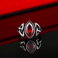 thumbnail image 3 of Men Crystal Ring Party Ceremony Wedding Boys Vintage Style Simple Design Portable Steel Rings Hand Jewellery Birthday Gift Red Size 9, 3 of 6
