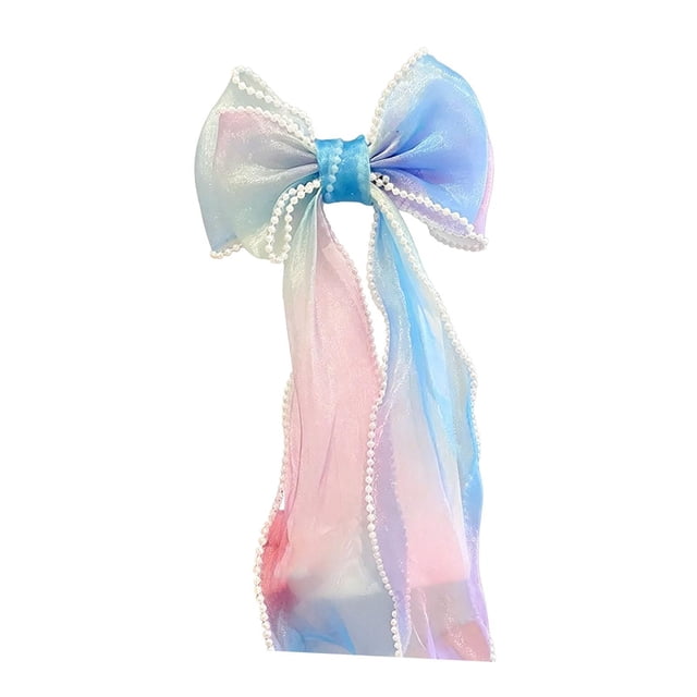 Lazos de cinta para el cabello para niñas, moda creativa, pasadores de cabello con lazo para hija azul rosa