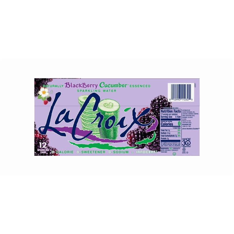 LaCroix Blackberry Cucumber, Sparkling Water, 12 Pack, 12 oz Cans