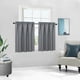thumbnail image 5 of Cortinas cortas elegantes para cocina y baño, juego de 2 paneles de poliéster gris para ventanas sobre lavabos, cortinas opacas que ahorran energía y brindan privacidad, revestimiento resistente al, 5 of 5