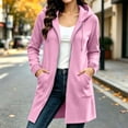 thumbnail image 2 of Edvintorg Coats for Women Plus Size Hooded Jacket Long Sleeve Zip up Outerwear with Pocket Long Coat Woman Clothes Pink S-3XL, 2 of 8