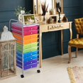 thumbnail image 2 of KOTEK 10-Drawer Rolling Storage Cart, Multipurpose Utility Cart Mobile Craft Cart w/Drawers & Wheels, Home Office School Tools Scrapbook Paper Organizer (Multicolor-Combo1), 2 of 16