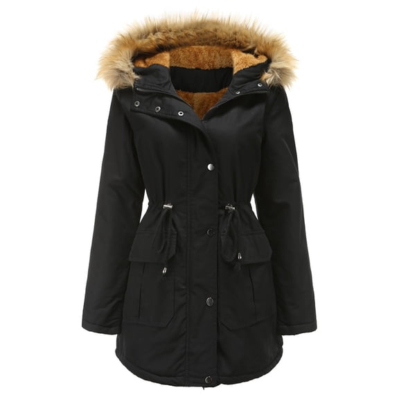 Women Fashion Padded Jacket With Hooded Collar Winter Warm Coat Padded Jacket down Jacket for Orally down Jacket plus Size Jacket Christmas Sweater Girls plus Size Women Fashion Long down Coat Women