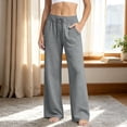 thumbnail image 2 of XuJwPNcy Women Baggy Sweatpants Fall Wide Leg Drawstring Workout Pants Classic Regular Fit Trousers with Pockets(Gray,Small), 2 of 6