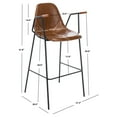thumbnail image 6 of SAFAVIEH Tanner Mid-Century Barstool with Footrest and Armrest, Cognac, 6 of 7