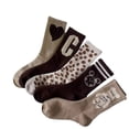 thumbnail image 1 of Calcetines marrones cafés calcetines medianos para niños letra c calcetines largos castaños (5 pares), 1 of 5