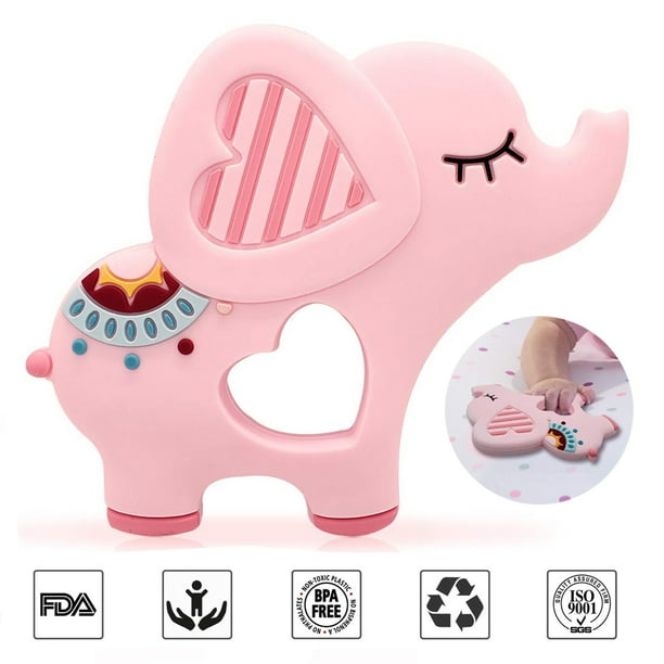 CHUANK Baby Teething Toys, Elephant Teether Pain Relief Toy for Newborn 