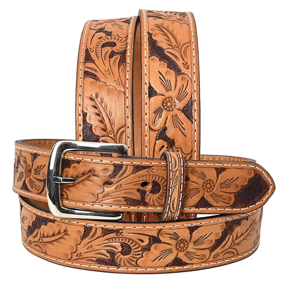 BE BAR H EQUINE Western Genuine Leather Men And Women Belt Floral