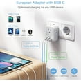 thumbnail image 5 of South Africa Power Adapter, Type M Plug Adaptor with 4 American Outlets 3 USB Charger (1 USB C Port) for US to Bhutan Botswana Namibia Nepal, 5 of 6