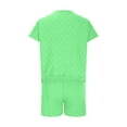 thumbnail image 5 of Women's Short Sleeve Tops Women's two-piece shorts short-sleeved tops casual set of shorts summer sportswear suit sportswear suit Ndbuld Green 2XL, 5 of 6