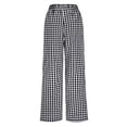 thumbnail image 5 of ClodeEU Women's Plaid Wide Leg Trousers with Elastic Waist,Lounge Y2k Trousers with Pocket Black,Womens Plus M, 5 of 8