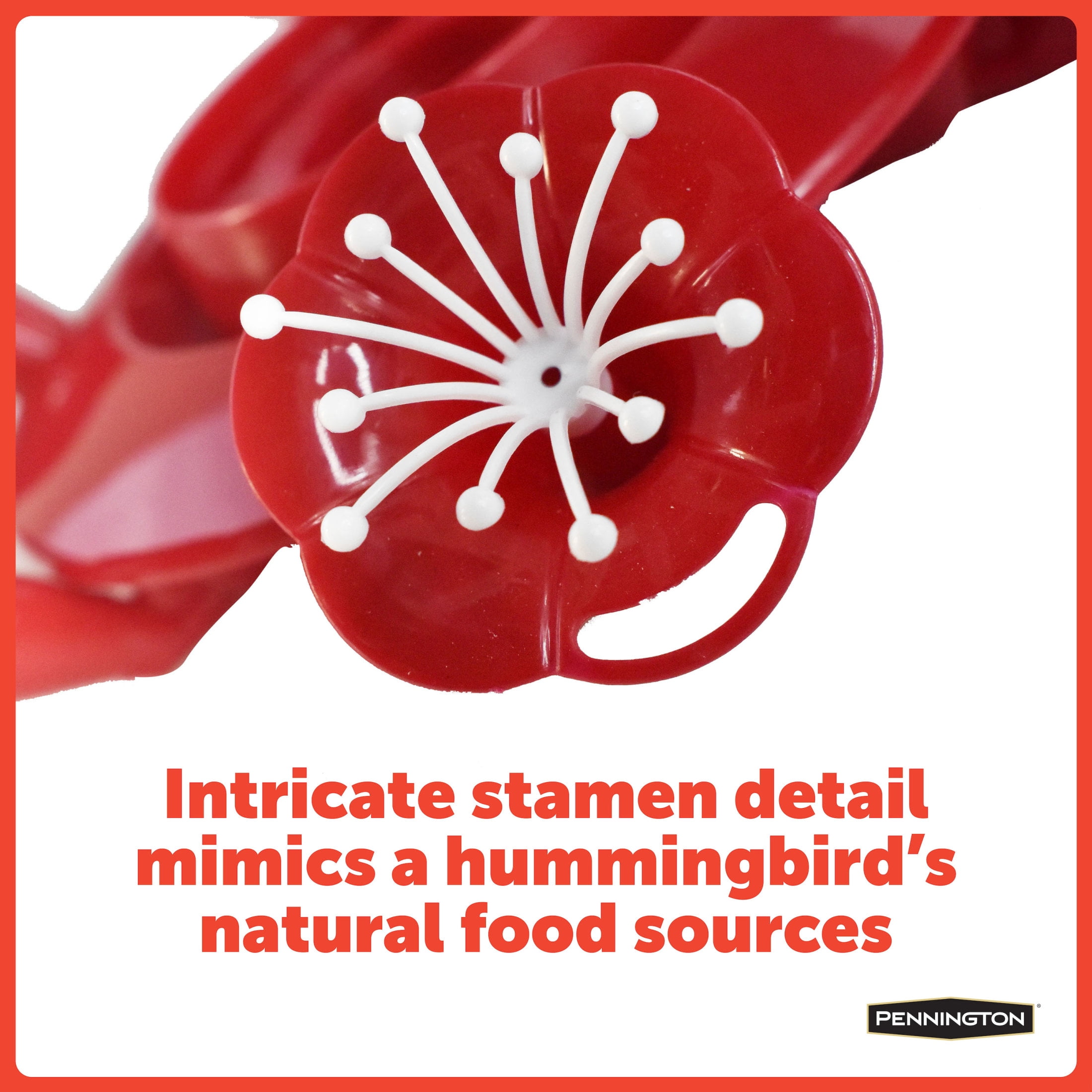 Pennington Large Plastic Red Hummingbird Bird Feeder, 64 oz. Capacity