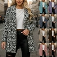 thumbnail image 1 of YUEHUA Leopard Print Faux Fur Coat Women Plus Size Zipper Fuzzy Long Jacket Cheetah Print Fleece Winter Jackets Partywear, 1 of 7