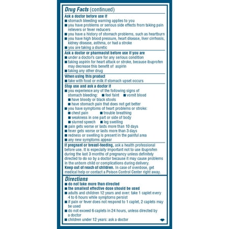 Advil Pain Reliever and Fever Reducer, Ibuprofen 200Mg for Pain Relief - 200 Coated Caplets