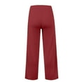 thumbnail image 7 of ManxiVoo Women's Casual Drawstring Waist Wide Leg Pants with Pockets Comfortable Soft Lounge Athletic Trousers XL Size Wine, 7 of 7