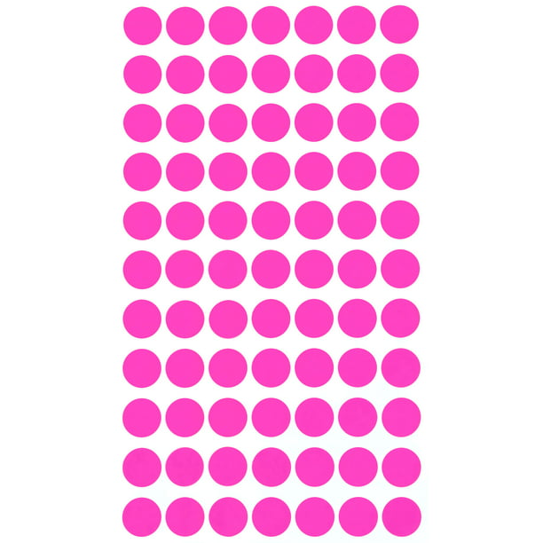 Royal Green Colored Dots Stickers 15mm (Approx 5/8 inch 19/32) -  Fluorescent Neon Pink Labels for Color Coding with Removable Adhesive 1.5cm  - 385 Pack - Walmart.com