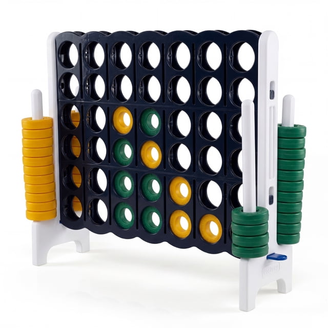 Costway Jumbo 4-to-Score 4 in A Row Board Game Set Outdoor Indoor Kids Adults Family Fun White + Black
