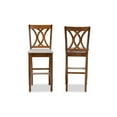 thumbnail image 2 of Baxton Studio Calista Modern and Contemporary Grey Fabric Upholstered and Walnut Brown Finished Wood 2-Piece Bar Stool, 2 of 7