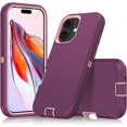 thumbnail image 1 of Étui pour iPhone 17, Protection Robuste 3 Couches Antichoc Étui Rigide Anti-Poussière/choc Intégrale Durable Anti-Empreintes Digitales avec Protection de Port, Violet et Rose, 1 of 4