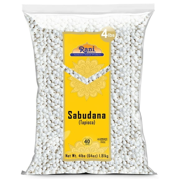 Rani Sabudana (Tapioca / Sago) Pearls, 64oz (4lbs) 1.81kg Bulk ~ All Natural | Vegan | No Colors | NON-GMO | Kosher | Indian Origin