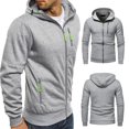 thumbnail image 2 of Htwon Hoodies for Men Mens Plain Hoodie Hooded Zip Up Jacket Men's Sports Hoodies for Men, 2 of 8