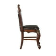 thumbnail image 3 of Leatherette Padded Counter Height Chair with Carvings Set of 2 Brown - Saltoro Sherpi, 3 of 6