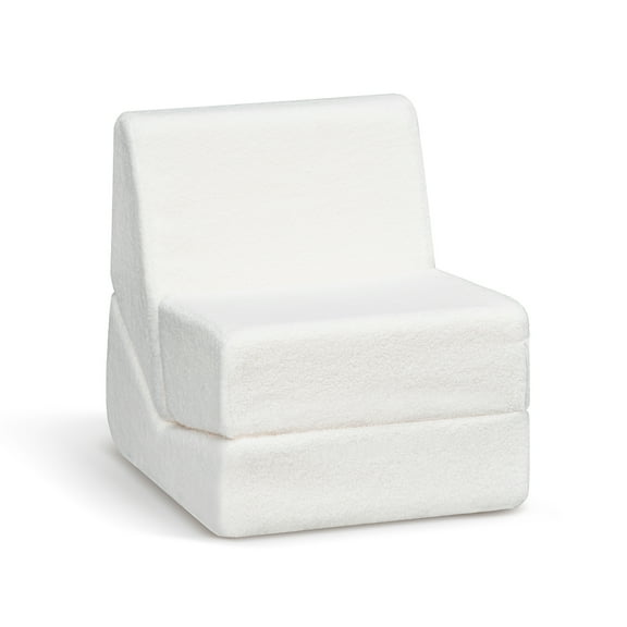 Kids Sofa Bed,2 in 1 Flip Open Toddler Sofa,Comfy Cuddly Toddler Couch Convertible Sofa to Lounger for Girls & Boys,Cream