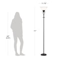 thumbnail image 2 of Mainstays Black Iron Scroll Traditional Torchiere Floor Lamp 71"H, LED Bulb Included, 2 of 7