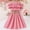 c01Pink, variant on Girl's Cute Fashion Ruffle Trim Two Piece Off Shoulder Cami Pleated Mini Dress Outfits Set With Belt Green 9Y