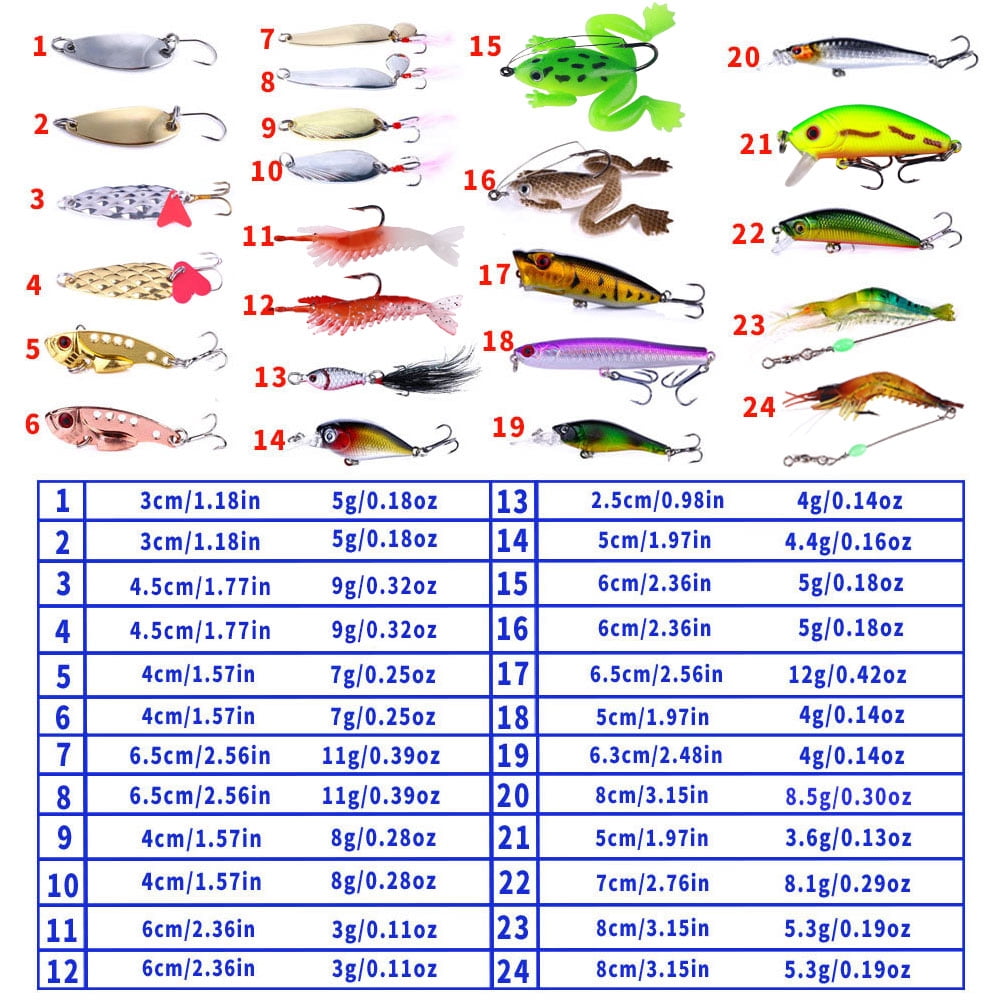 24 Pcs of Random Fishing Lure Set High Quality Swimming Bait Minnow Crank Wobble Bait Crankbait Artificial Bait