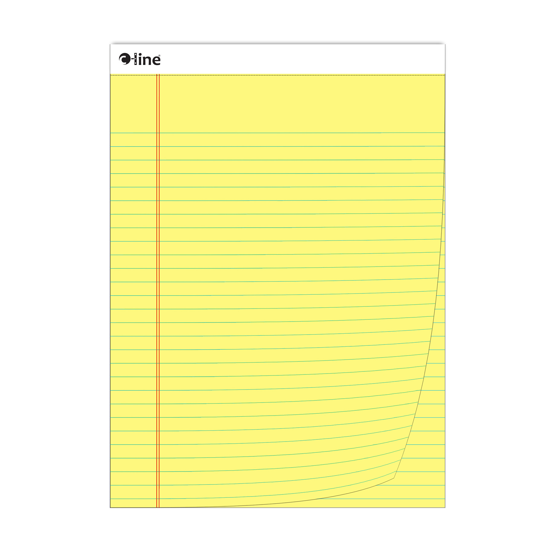 C-Line Legal Pad, Wide Ruled, Yellow, 50 Sheets, Pack of 12