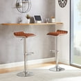 thumbnail image 5 of VECELO Set of 4 Adjustable Swivel Bar Stools, Modern Counter Height Bar Chair with Footrest, Brown, 5 of 7