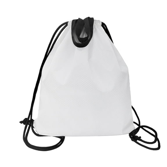 Multi Functional Drawstring Backpack, Oxfords Cloth Water Resistant Sports Gym Bag, for Sports Fitness Travel Outdoor Activities (White)