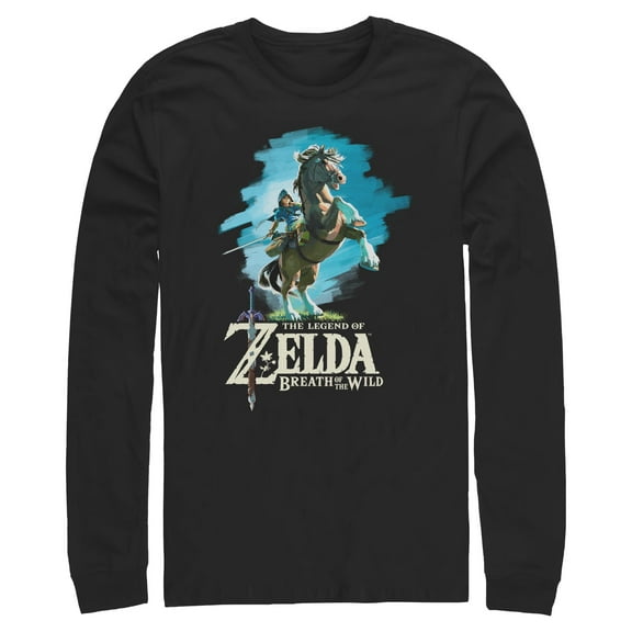 Mens Nintendo Legend of Zelda Breath of the Wild Link Epona Long Sleeve Shirt
